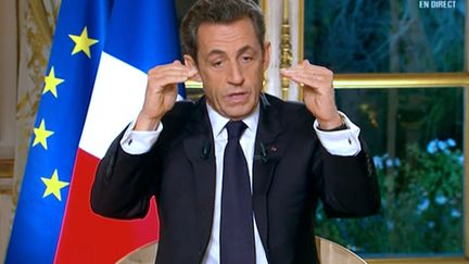 Nicolas Sarkozy interviw&eacute; le jeudi 27 octobre 2011 sur la crise de la zone euro. (AFP)