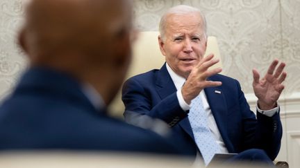 Le président américain Joe Biden à Washington, le 5 octobre 2023. (BRENDAN SMIALOWSKI / AFP)