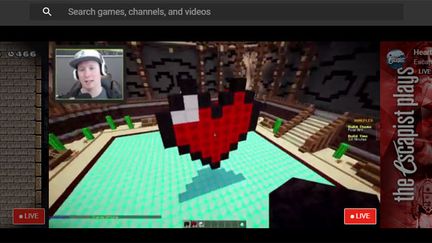  (Une partie de Minecraft en direct sur YouTube Gaming © Capture d'écran YouTube Gaming)