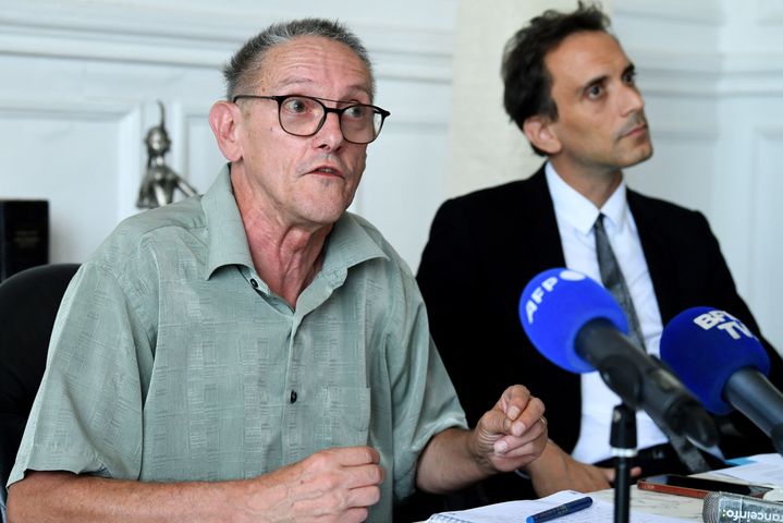 Sébastien Raoult's father, Paul Raoult, during a press conference in Paris, August 2, 2022. (BERTRAND GUAY / AFP)