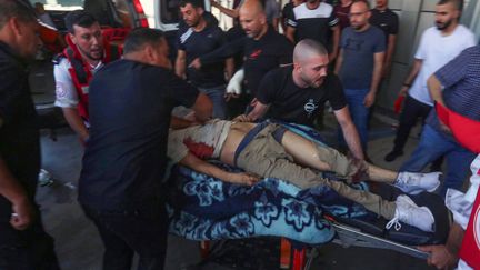 Un homme victime d'un raid israélien est hospitalisé à Jénine, en Cisjordanie occupée, le 3 juillet 2023. (UPI/NEWSCOM/SIPA)