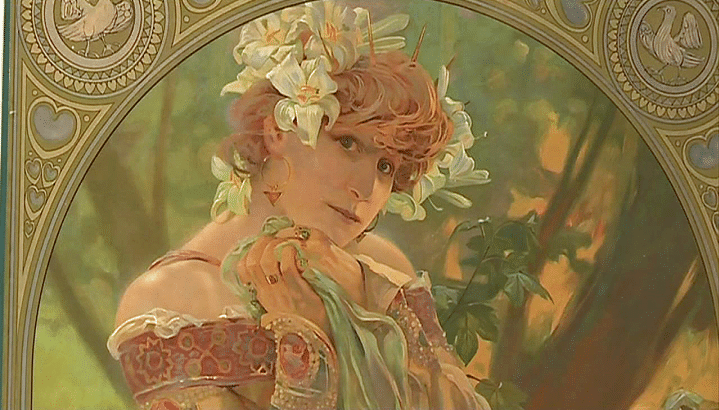 Sarah Bernhardt par Mucha (détail)
 (France 3 / Culturebox / Capture d&#039;écran)