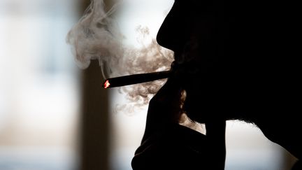 Un homme fume du cannabis (photo d'illustration). (ROMAIN LONGIERAS/HANS LUCAS/AFP)