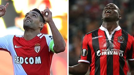 Radamel Falcao, l'attaquant de l'ASM, et Mario Balotelli, celui de l'OGC Nice.