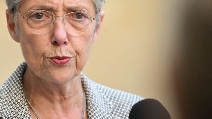 Elisabeth Borne, la Première ministre, à Matignon, le 17 mai 2023. (EMMANUEL DUNAND / AFP)