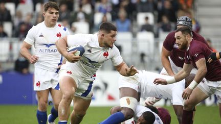 Julien Marchand défie la défense géorgienne lors du match France-Géorgie, le dimanche 14 novembre 2021. (JEAN CATUFFE / JEAN CATUFFE)