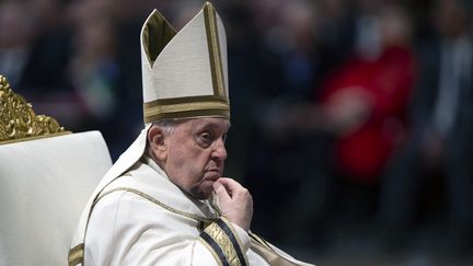 Le pape François, à la basilique Saint-Pierre, le 7 décembre 2024. (ALESSIA GIULIANI / CPP / HANS LUCAS / AFP)