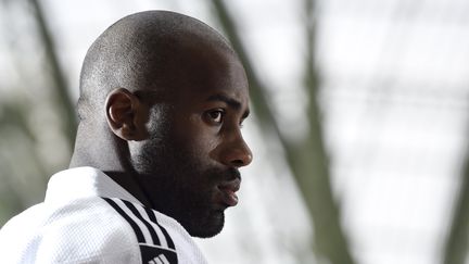 Teddy Riner durant le tournage du documentaire de Canal +&nbsp;"Teddy dans l'ombre de Riner" au Grand Palais (Paris), le 24 mars 2016. (PHILIPPE MILLEREAU / DPPI MEDIA / AFP)