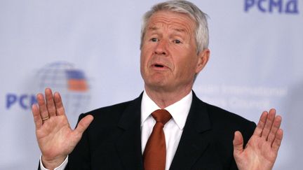 Thorbj&oslash;rn Jagland, &agrave; la fois pr&eacute;sident du comit&eacute; du Nobel de la Paix et secr&eacute;taire g&eacute;n&eacute;ral du Conseil de l'Europe, &agrave; Moscou le 23 Mars 2012. (MIKHAIL METZEL / SIPA)