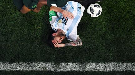 L'Argentin Messi face au Nigeria le 26 juin 2018 à&nbsp;Saint-Petersburg&nbsp;(Russie) (KIRILL KUDRYAVTSEV / AFP)