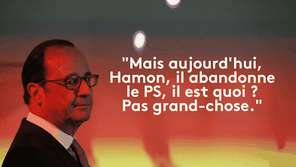 Déclaration de François Hollande datant de mars 2015, dans son livre de confidences "Un président ne devrait pas dire ça" (Stock).&nbsp; (REUTERS / FRANCETV INFO)