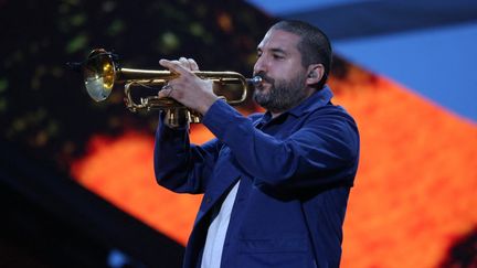 Ibrahim Maalouf at the Global Citizen Live concert in Paris, September 25, 2021. (GISELE TELLIER / AFP)