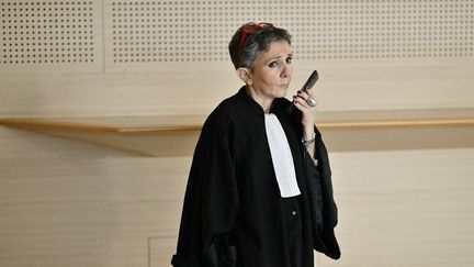 Béatrice Zavarro, l'avocate de Dominique Pelicot, au tribunal d'Avignon (Vaucluse), le 2 septembre 2024. (CHRISTOPHE SIMON / AFP)