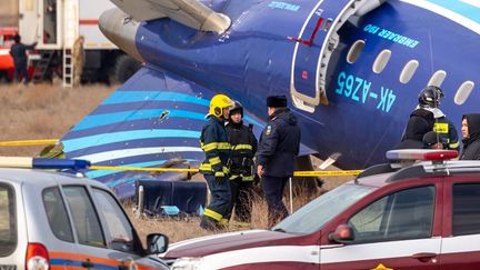 Le lieu du crash d'un vol d'Azerbaïdjan Airlines, près d'Aktaou le 25 décembre 2024. (ISSA TAZHENBAYEV / AFP)