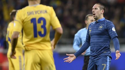 Le milieu offensif Franck Rib&eacute;ry lors du match Ukraine-France, le 15 novembre 2013. (FRANCK FIFE / AFP)