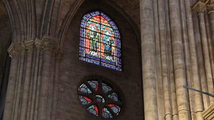 Vitraux de la cathédrale Notre-Dame de Paris. Image d'illustration. (SYLVESTRE / MAXPPP)