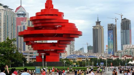 Une vue de la station balnéaire chinoise de Qingdao, le 8 août 2008.&nbsp; (PEER GRIMM / DPA / AFP)