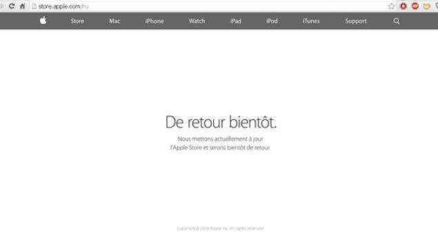 &nbsp; (L'Apple Store russe est fermé mardi le temps d'une mise à jour des prix © Capture d'écran)