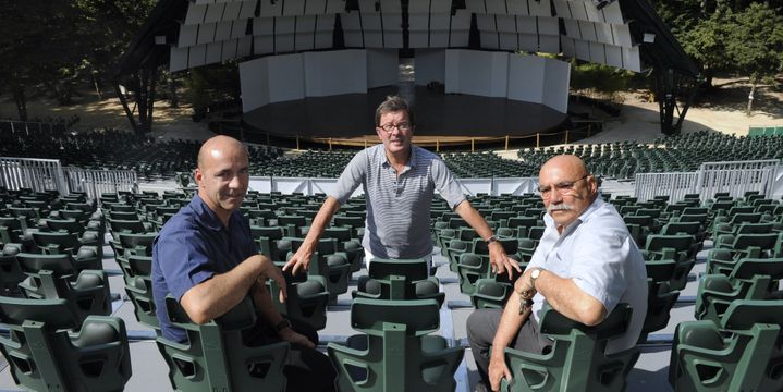 Michel Onoratini, vice-président du Festival International de Piano, René Martin, directeur artistique et Jean-Pierre Onoratini, président du festival, en 2010
 (ANNE-CHRISTINE POUJOULAT / AFP)