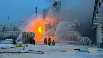 The gas terminal at the port of Ust-Luga, near Saint Petersburg, Russia, January 21, 2024. (HANDOUT / TELEGRAM / @DROZDENKO_AU_LO / AFP)