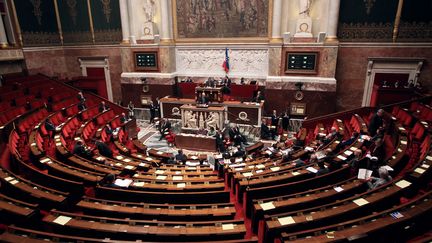 Dans l'h&eacute;micycle de l'Assembl&eacute;e nationale, le 8 f&eacute;vrier 2012. (PIERRE VERDY / AFP)