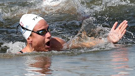 &nbsp; (Aurélie Muller a cru avoir décroché la médaille d'argent aux JO de Rio avant d'être disqualifiée  © Christophe Kruchinin / AFP)