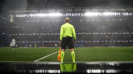 Cyril Gringore lors d'un match de Ligue des champions entre Chelsea et le Real Madrid à Stamford Bridge, le 6 avril 2022. (ADRIAN DENNIS / AFP)