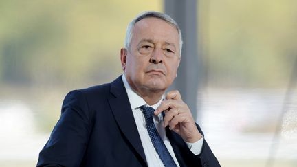 Antoine Frérot, dirigeant de Veolia, à l'université du Medef, le 27 août 2020 à l'hippodrome de Longchamp à Paris&nbsp;. (ERIC PIERMONT / AFP)