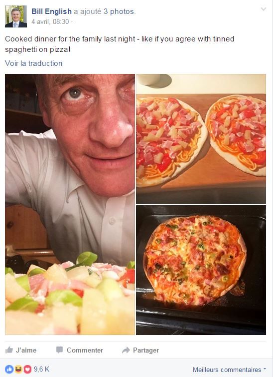 Capture écran du compte Facebook du Premier ministre néo-zélandais, Bill English, jeudi 6 avril 2017. (BILL ENGLISH)