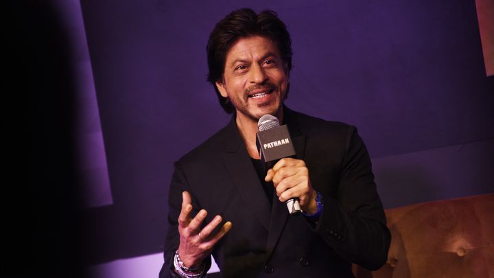 L'acteur de Bollywood Shah Rukh Khan à Bombay le 30 janvier 2023 lors d'un événement célébrant le film "Pathaan" (INDRANIL ADITYA / NURPHOTO)