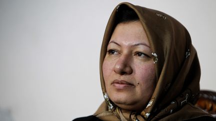 Sakineh Mohammadi Ashtiani lors d'une rencontre avec des journalistes le 1er janvier 2011 &agrave; Tabriz, en Iran. (ATTA KENARE / AFP)