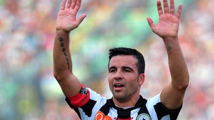 Di Natale a encore une fois sauvé son équipe de l'Udinese en inscrivant le seul but de la rencontre face à la Lazio de Rome.  (GIUSEPPE CACACE / AFP)