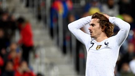 Antoine Griezmann, lors du match entre l'équipe de France et Andorre, le 11 juin 2019 à Andorre. (FRANCK FIFE / AFP)