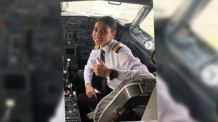 Mohadese Mirzaee, première femme Afghane pilote de ligne sur le compte twitter de pilot_moho. (CAPTURE D'ECRAN)