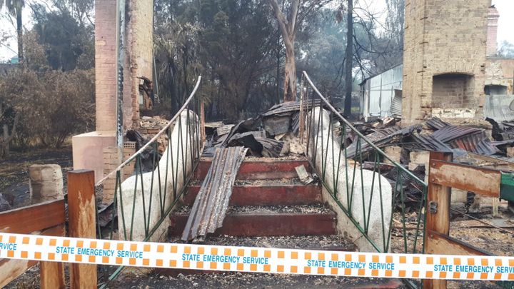 &nbsp;A Cobargo (Nouvelle-Galles-du-Sud), localité touchée par les incendies qui ravagent le sud-est de l'Australie. (GAËLE JOLY / FRANCE-INFO)