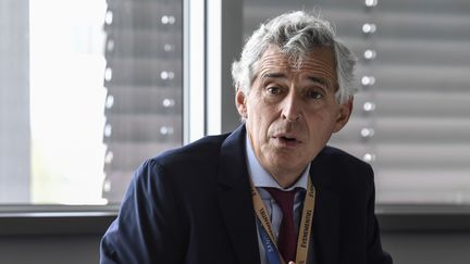 Philippe Luscan&nbsp;vice-président des affaires industrielles de Sanofi, le 21 septembre 2018 à Lyon. (PHILIPPE DESMAZES / AFP)