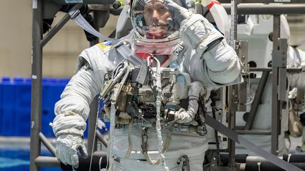 19 juin 2020. Thomas Pesquet à l'entraînement à Houston au Texas, en préparation de son nouveau vol pour la mission "Alpha". (Illustration) (BILL STAFFORD / NASA / AFP)