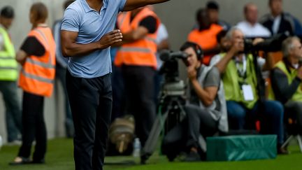 Franck Passi lors de sa première sur le banc de l'OM à Reims. (PHILIPPE HUGUEN / AFP)