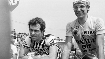 Bernard Hinault et Laurent Fignon au critérium de Callac en 1983