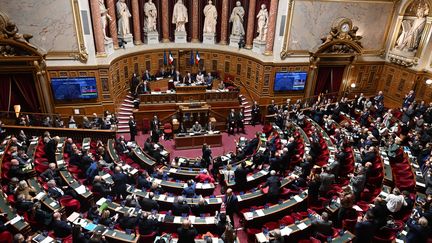 Les sénateurs sont réunis au Palais du Luxembourg, le 28 février 2024, à Paris. (JACQUES WITT/SIPA)