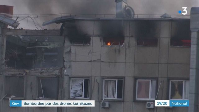 VIDEO. Guerre En Ukraine : Kiev Visée Par Des Drones Kamikazes