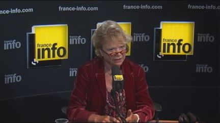 Eva Joly, candidate écologiste, ce matin au micro de France Info (France Info)