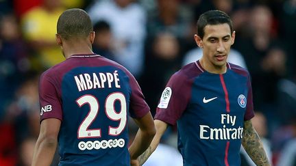 Les Parisiens Kylian Mbappé et Angel Di Maria