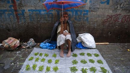 Un vendeur de l&eacute;gumes sur un march&eacute; de Bombay (Inde), le 18 juin 2013. (VIVEK PRAKASH / REUTERS)