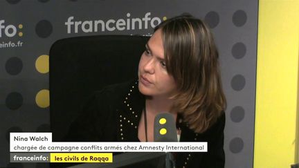 Nina Walch, chargée de campagne conflits armés chez Amnesty International, le 25 août 2017. (FRANCEINFO)