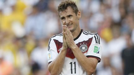 L'attaquant allemand Miroslav Klose, le 13 juillet 2014 durant la finale de la Coupe du monde au Br&eacute;sil. (ADRIAN DENNIS / AFP)