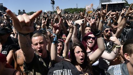 Les fans de métal au paradis du Hellfest vendredi 19 juin 2015.
 (Georges Gobet / AFP)