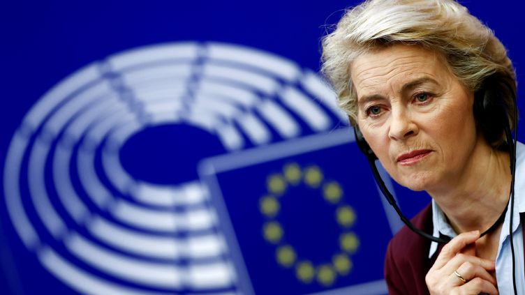 Ursula von der Leyen, July 6, 2021, in Strasbourg.  (CHRISTIAN HARTMANN/POOL/REUTERS POOL)