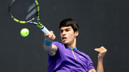 Carlos Alcaraz à l'Open d'Australie en février 2021. (DAVID GRAY / AFP)