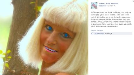 Sur son profil Facebook, la candidate explique &ecirc;tre "une actrice X". (CAPTURE D'ECRAN FACEBOOK)